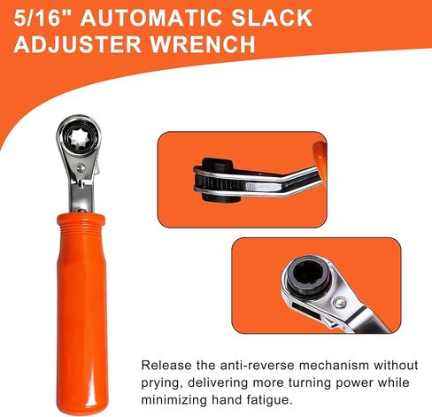 2Pcs/Set Automatic Slack Adjuster Release Tool Wrench Fork End Release Tool and 5/16" Double Square Ratcheting Wrench Brake Adjustment Tool in Kuwait
