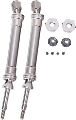 Drfeify Metal Rear CVD Drive Shaft Set, 2pcs 115mm Heavy Duty Replacement Axle Shaft with Three Stage Anti Separation Design, for Slash 1 10 RC Car (Ti Color) in Kuwait