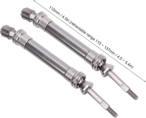 Drfeify Metal Rear CVD Drive Shaft Set, 2pcs 115mm Heavy Duty Replacement Axle Shaft with Three Stage Anti Separation Design, for Slash 1 10 RC Car (Ti Color) in Kuwait