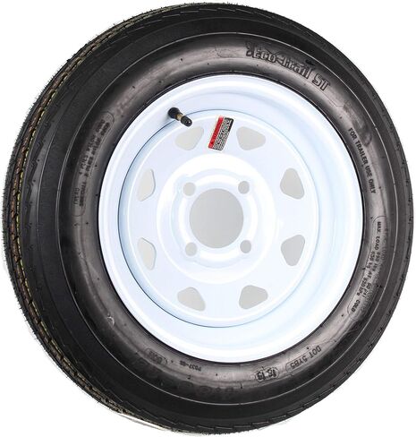 إطار مقطورة eCustomrim على الحافة 480-12 4.80-12 LRC 4 Lug White Spoke - ضمان لمدة عامين مع جانب الطريق مجانًا in Kuwait