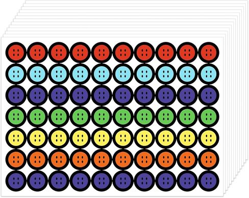 700 قطعة من ملصقات الرسوم المتحركة ذات الأزرار الملونة وملصقات النقاط الدائرية وملصقات الأسعار التي يجب اقتناؤها في الفصل الدراسي لأوراق ديكور المكتب والفصل الدراسي، 7 ألوان in Kuwait
