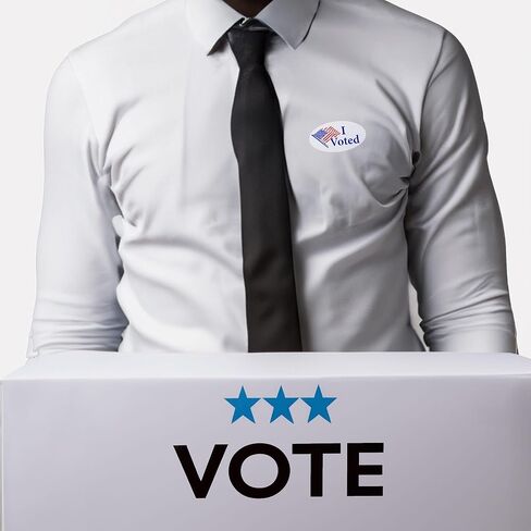 I Voted American Flag Oval Stickers - 500 Stickers/Roll, 1.375", Garment Safe Adhesive | Hand Out to Voters | LabelValue Brand in Saudi Arabia