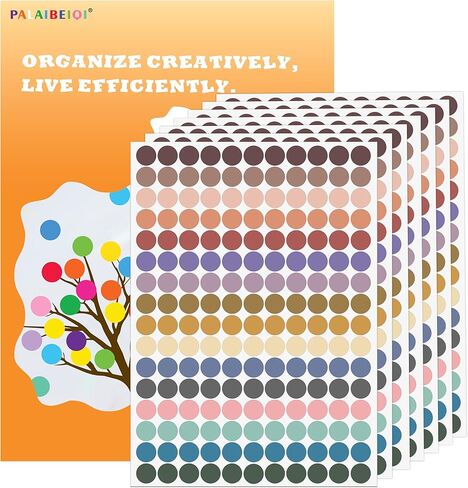 4400 PCS Dot Stickers,0.5 Inch Color Coding Labels,16 Morandi Colors,Round Stickers for Aesthetic Journaling,Office,Classroom,Student,Price Tagging,25 Sheets in Saudi Arabia