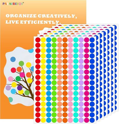 4400 PCS Dot Stickers,0.5 Inch Color Coding Labels,16 Morandi Colors,Round Stickers for Aesthetic Journaling,Office,Classroom,Student,Price Tagging,25 Sheets in Saudi Arabia