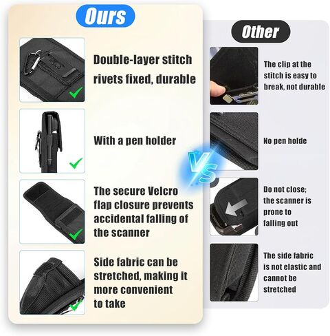 TC77 Scanner Holster for Zebra TC70 TC77 TC72 TC73 TC78 TC51 TC52 TC56 TC57 TC75 TC75x TC70x MC67 M60 Scanner Server Pouch with Metal Belt Clip, Pen Holder & Belt Loop(1PCS) in Saudi Arabia