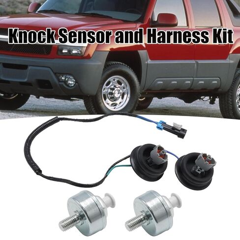 Knock Sensors with Wiring Harness, Replacement for Chevy Suburban Silverado Avalanche Tahoe GMC Sierra Yukon, Replaces 12601822 12589867 917-033 926-084 in Kuwait