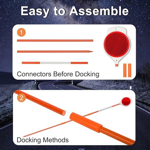 12 Pcs Reflective Driveway Markers, 48 Inch Double Sided Driveway Markers Reflectors for Snow Plowing Markers, Driveway, Walkways, Parking, Lots (Red) in Kuwait