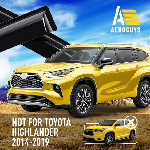Extra Durable Window Deflectors Tape-On Window Visors Rain Guards Fit for Toyota Highlander 2020-2026, Sun Visors, Wind Vent for Shades, Exterior Car Accessories - 6pcs. AG0739 in Kuwait