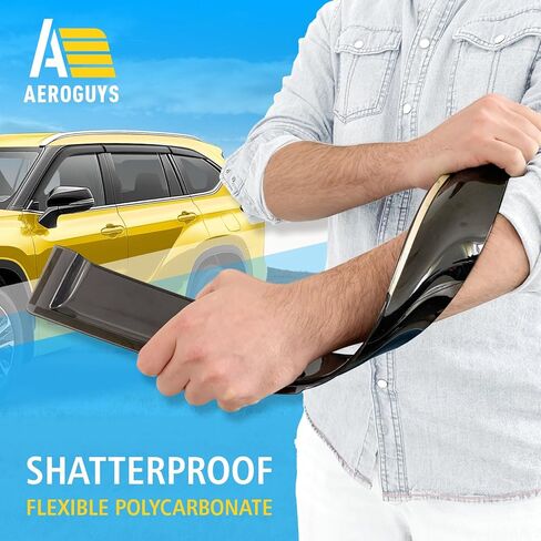 Extra Durable Window Deflectors Tape-On Window Visors Rain Guards Fit for Toyota Highlander 2020-2026, Sun Visors, Wind Vent for Shades, Exterior Car Accessories - 6pcs. AG0739 in Kuwait