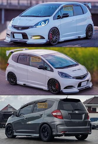 Fits for 2009-2014 Honda Fit GE8 Hatchback 3D Wavy JDM Mugen Style Window Visors Rain Guards Deflectors in Kuwait