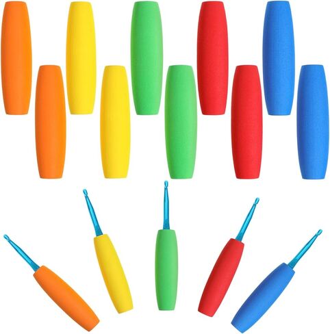 10PCS Crochet Hook Grips, Ergonomic Crochet Hook Grip for Crocheting and Knitting, Soft Removable Crochet-Hooks Handle for 2mm to 10mm Hooks in Kuwait