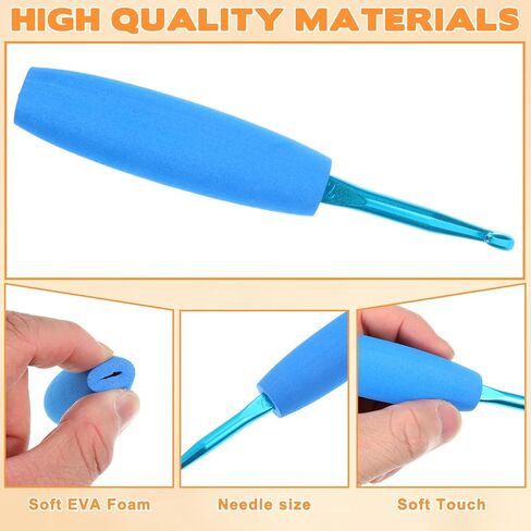 10PCS Crochet Hook Grips, Ergonomic Crochet Hook Grip for Crocheting and Knitting, Soft Removable Crochet-Hooks Handle for 2mm to 10mm Hooks in Kuwait