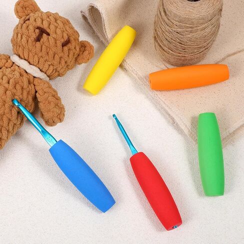 10PCS Crochet Hook Grips, Ergonomic Crochet Hook Grip for Crocheting and Knitting, Soft Removable Crochet-Hooks Handle for 2mm to 10mm Hooks in Kuwait