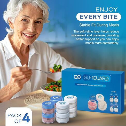 Denture Putty Pack Reline Set - Versatile, Fast Self-Curing - for Custom Fit & Comfort in Dentures, with Multiple Applications & Watertight Seal 2 Pack in Saudi Arabia
