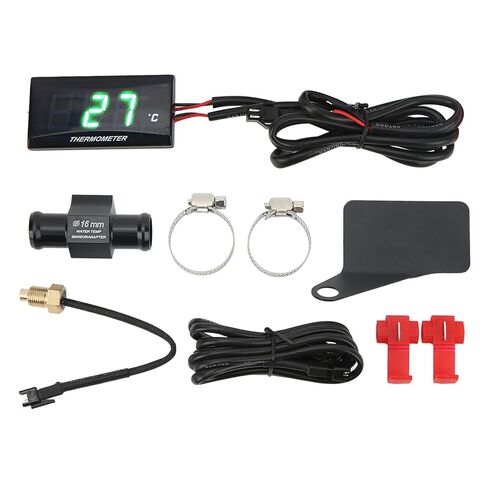 Motorcycle Water Temp with M10 Sensor, Universal 12V Water Temperature Gauge for Real Time Engine Monitoring, Digital LCD Display (Green Backlight) in Kuwait