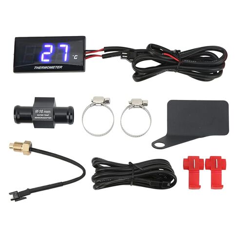 Motorcycle Water Temp with M10 Sensor, Universal 12V Water Temperature Gauge for Real Time Engine Monitoring, Digital LCD Display (Green Backlight) in Kuwait