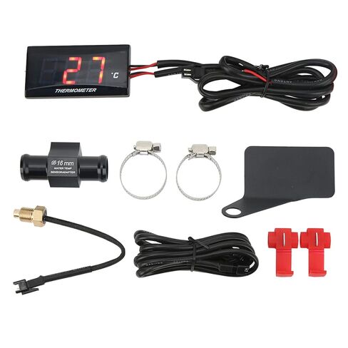 Motorcycle Water Temp with M10 Sensor, Universal 12V Water Temperature Gauge for Real Time Engine Monitoring, Digital LCD Display (Green Backlight) in Kuwait