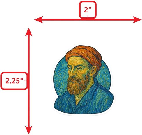 (3 Pack) Tertullian Post-Impressionist Gogh Style Sticker (2.75" x 3.25") in Kuwait