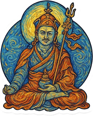 (3 Pack) Guru Rinpoche Post-Impressionist Gogh Style Sticker (2.5" x 3") in Kuwait