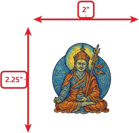 (3 Pack) Guru Rinpoche Post-Impressionist Gogh Style Sticker (2.5" x 3") in Kuwait