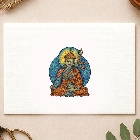 (3 Pack) Guru Rinpoche Post-Impressionist Gogh Style Sticker (2.5" x 3") in Kuwait