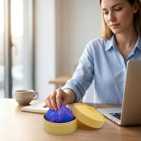 4pcs Tie Dye Dumplings Toy with Steamer Box Funny Squeeze Dough Stress Ball Realistic Steamed Bun Fidget Sensory Toy for Desk Anxiety Relief Calming Travel Accessory Gift in Saudi Arabia
