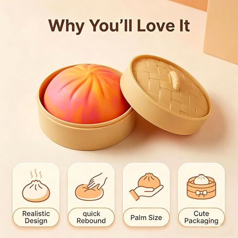 4pcs Tie Dye Dumplings Toy with Steamer Box Funny Squeeze Dough Stress Ball Realistic Steamed Bun Fidget Sensory Toy for Desk Anxiety Relief Calming Travel Accessory Gift in Saudi Arabia