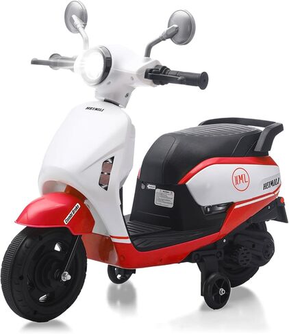 HEIMILI Toddler Motorcycle, 6V Kids Electric Moped for 1-3 Years, Ride On Scooter with Training Wheels, 2 MPH Speed Toy Bike for Boys Girls, Music & Headlight (Pink) in Saudi Arabia