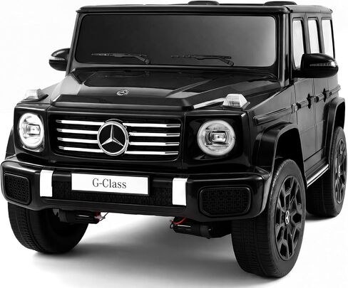 ألعاب ركوب ELEMARA بمقعدين 24 فولت للأطفال الكبار، سيارة مرسيدس بنز G-Class G500 الكهربائية للأطفال، سيارة ركوب رباعية الدفع مع جهاز تحكم عن بعد، سيارات الدفع الرباعي التي تعمل بالبطارية، بلوتوث، موسيقى وقرن، بطارية منخفضة موجه، أسود in Kuwait