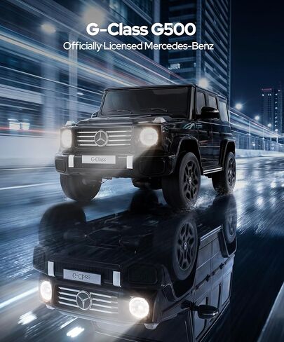 ألعاب ركوب ELEMARA بمقعدين 24 فولت للأطفال الكبار، سيارة مرسيدس بنز G-Class G500 الكهربائية للأطفال، سيارة ركوب رباعية الدفع مع جهاز تحكم عن بعد، سيارات الدفع الرباعي التي تعمل بالبطارية، بلوتوث، موسيقى وقرن، بطارية منخفضة موجه، أسود in Kuwait