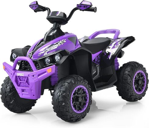 INFANS Kids Ride on ATV, 12V 4 Wheeler Quad Toy Vehicle with Music, Horn, High Low Speeds, LED Lights, Electric Ride On Toy, Battery Powered Wheels Car for Kids 3-8 Years Old (Blue) in Saudi Arabia