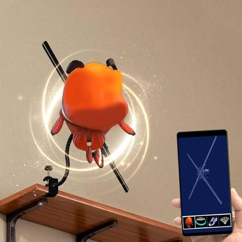 مروحة ثلاثية الأبعاد PUSOKEI مقاس 42 سم مزودة بتقنية WiFi وشاشة LED عالية الدقة 224 بوصة وجهاز عرض ثلاثي الأبعاد للإعلانات التجارية ولافتات بار الحفلات ومشغل فيديو/صورة مع حامل (قابس أمريكي) in Kuwait