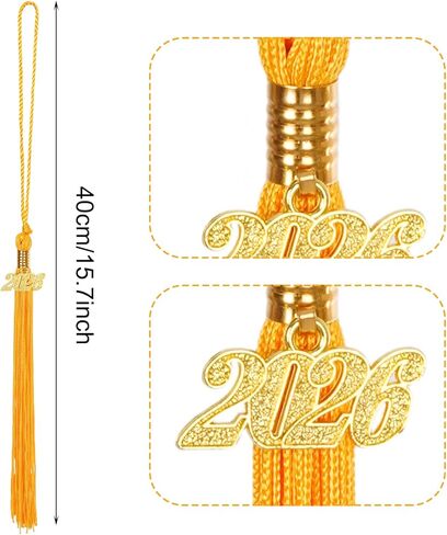 2026 Graduation Tassel, 12 Pcs Gold Graduations Cap Tassels Memorial Grad Cords for Class of 2026 Graduating Hat Decorations Ceremony Souvenir Accessories(Gold) in Kuwait