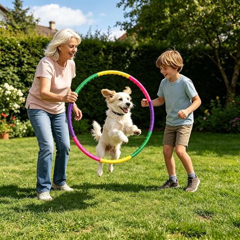 32 Inch Exercise Hoop for Kids& Adults - Colorful Detachable Exercise Hoop with Massage Nodes, Adjustable Fitness Hoop for Family Workout, Weight Loss & Waist Training, Portable Home Gym Equipment in Saudi Arabia