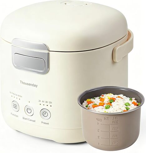 Mini Rice Cooker Heater Portable - 110V 200W Removable Stainless Steel Lunch Cooker - with Bowl, Plate, Measuring Cup (Pink) in Saudi Arabia