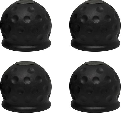 2 PCS Trailer Ball Cover, Universal 2 Inch Rubber Waterproof and Dustproof Trailer Hitch Ball Protective Cover, Car Accessories Towing Ball Protectors for Towing Car Truck RV (Black) in Saudi Arabia