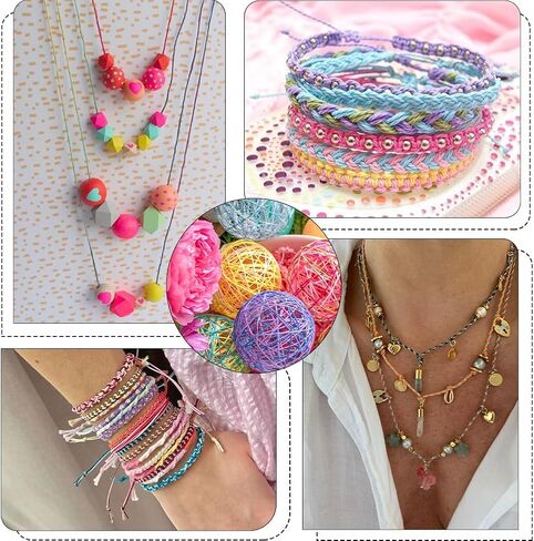 SUNNYCLUE 1 صندوق 16 لون 87 ياردة 80 متر مجموعة سوار حبل القنب خيوط مجوهرات القنب 1 مم خيط الشمع الملون سلسلة حبل سلسلة من الكتان لصنع المجوهرات والصداقة والفنون والحرف اليدوية والإكسسوارات المصنوعة يدويًا in Kuwait