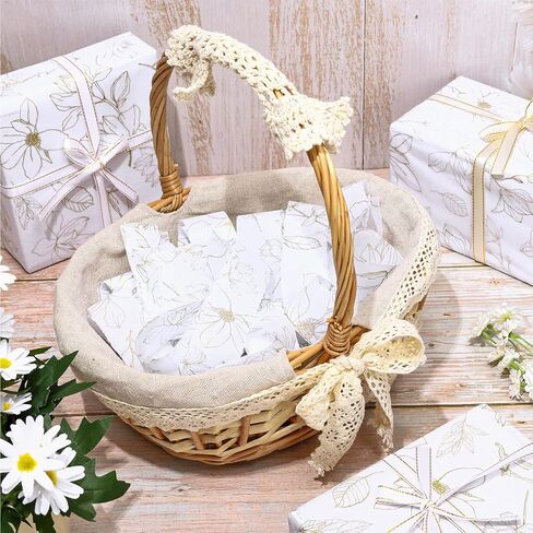 Whaline 100 Sheets Gold Foil Floral Tissue Paper Flower Decorative Gift Wrapping Tissue for Wedding Birthday Bridal Shower Party DIY Crafts Supplies, 13.7 x 19.6 Inch in Kuwait