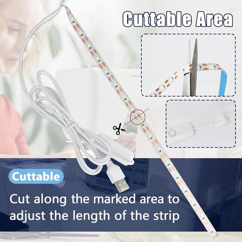 5Pcs Sewing Machine Light Strip with Pushbutton Dimmer, 12IN Sewing Machine Lights Led Strip with 17LEDS, Daylight White Sewing Machine Light Fits All Sewing Machines in Kuwait