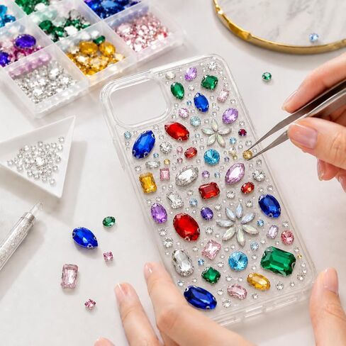 240PCS Sew On Rhinestones for Hats, Sew Bedazzling Kit for Crafting & Nails, Multi-Color Claw Flatback Crystal Gems with Metal Base, Large Gems for Bedazzling Clothes Shoes Bags DIY Accessories in Kuwait