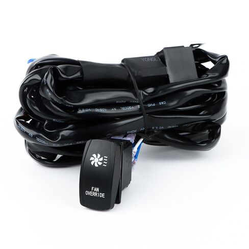 مجموعة أدوات التحكم لمروحة الرادياتير - DC12V 40A، مجموعة أدوات التحكم 1 على 1 مع مفتاح تجاوز يدوي، تسمح بتنشيط المروحة القسرية لتبريد المحرك in Kuwait