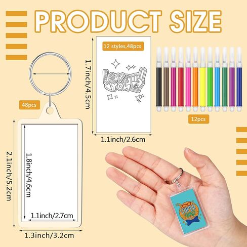 Gerrii 48 Pcs Acrylic Father's Day Keychains Crafts Bulk Color Your Own Dad Keychains DIY Best Dad Ever Paper Crafts Gifts Kit for Kid Classroom Home Activities in Saudi Arabia
