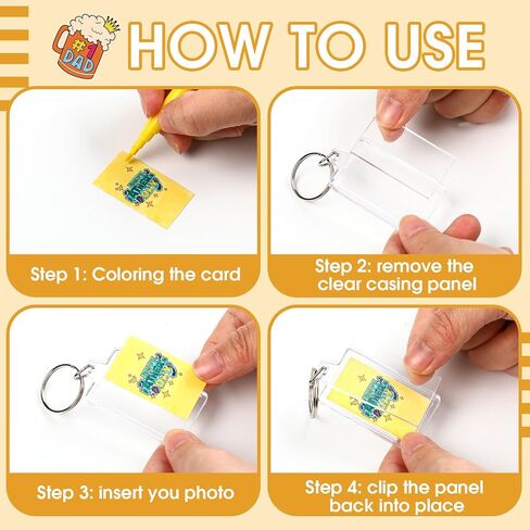 Gerrii 48 Pcs Acrylic Father's Day Keychains Crafts Bulk Color Your Own Dad Keychains DIY Best Dad Ever Paper Crafts Gifts Kit for Kid Classroom Home Activities in Saudi Arabia