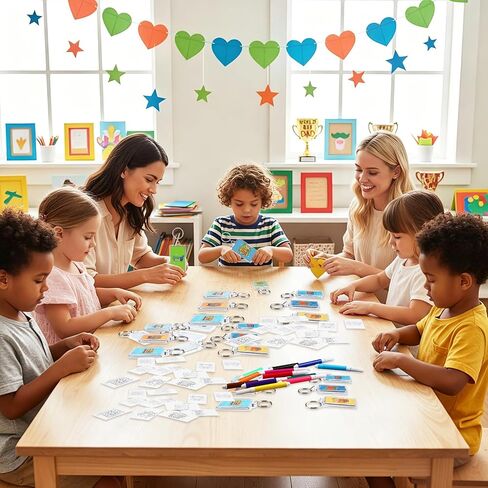Gerrii 48 Pcs Acrylic Father's Day Keychains Crafts Bulk Color Your Own Dad Keychains DIY Best Dad Ever Paper Crafts Gifts Kit for Kid Classroom Home Activities in Saudi Arabia