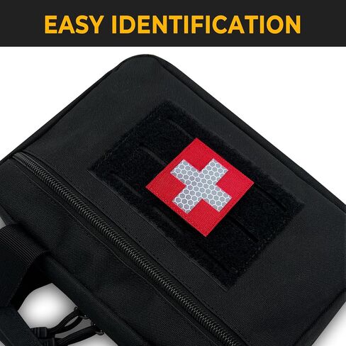 رقعة الإسعافات الأولية Medic Cross، رقع EMT التكتيكية للحقائب الطبية IFAK حقائب ظهر حاملة الأطباق مع خطاف وحلقة (عبوتان) in Kuwait