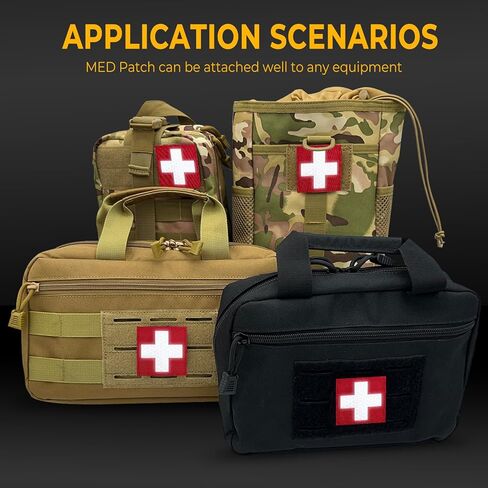 رقعة الإسعافات الأولية Medic Cross، رقع EMT التكتيكية للحقائب الطبية IFAK حقائب ظهر حاملة الأطباق مع خطاف وحلقة (عبوتان) in Kuwait