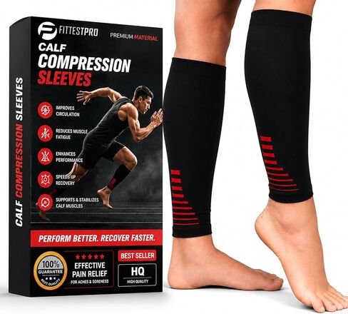 Fittest Pro Calf Compression Sleeves and Leg Wraps for Shin Splint Support, Pain Relief for Running, Basketball, Cycling in Saudi Arabia