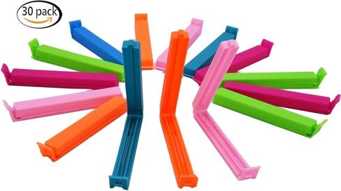 30 PCS Plastic Food Sealing Holder Clips Fresh-Keeping Bag Clips Sealer for Kitchen Food and Snack Bag (Multicolor) in Saudi Arabia