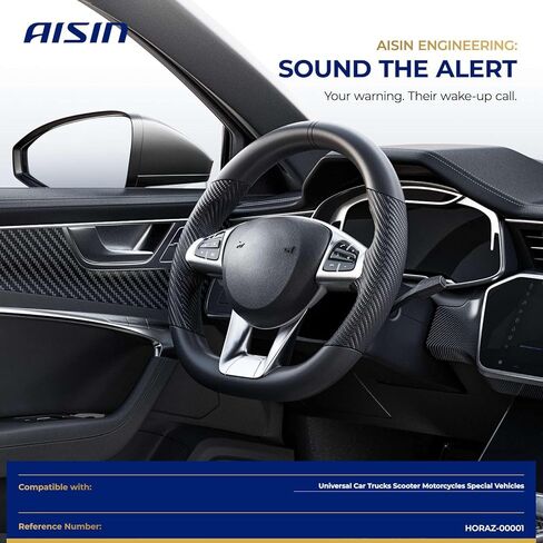 AISIN AFTERMARKET HORAZ-00001 قرن حلزون كهربائي عالي النغمة عالمي - متوافق مع سيارات الركاب والمركبات على الطرق الوعرة والدراجات النارية والشاحنات والمركبات التجارية - 110 ديسيبل 12 فولت 4 أمبير 80 مم in Kuwait