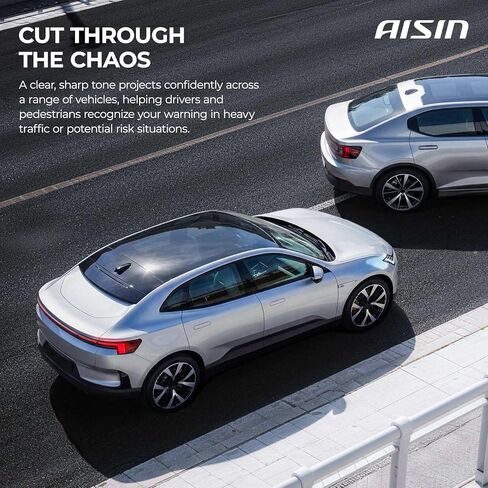 AISIN AFTERMARKET HORAZ-00001 قرن حلزون كهربائي عالي النغمة عالمي - متوافق مع سيارات الركاب والمركبات على الطرق الوعرة والدراجات النارية والشاحنات والمركبات التجارية - 110 ديسيبل 12 فولت 4 أمبير 80 مم in Kuwait